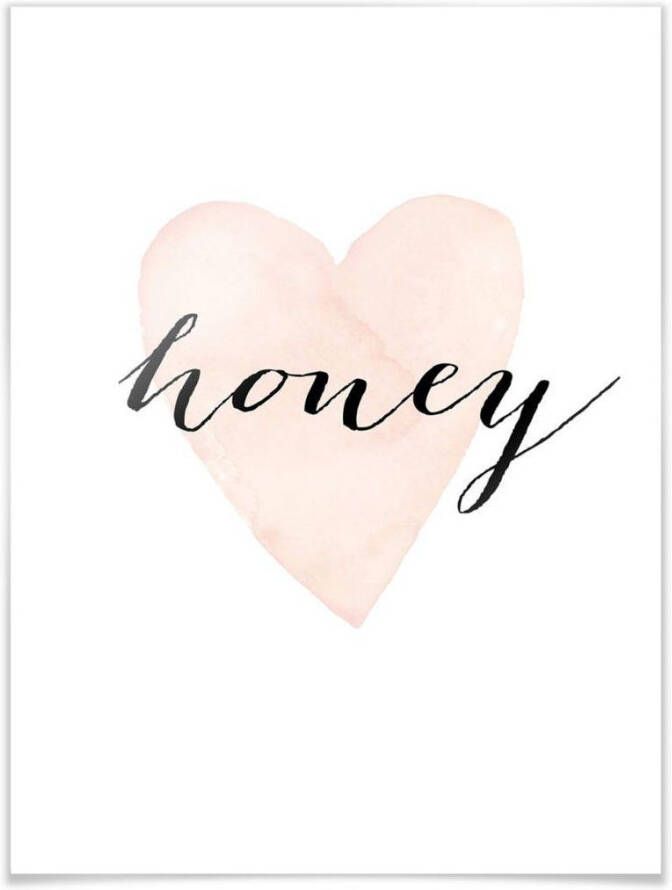 Wall-Art Poster Hart honing opschrift honey (1 stuk)