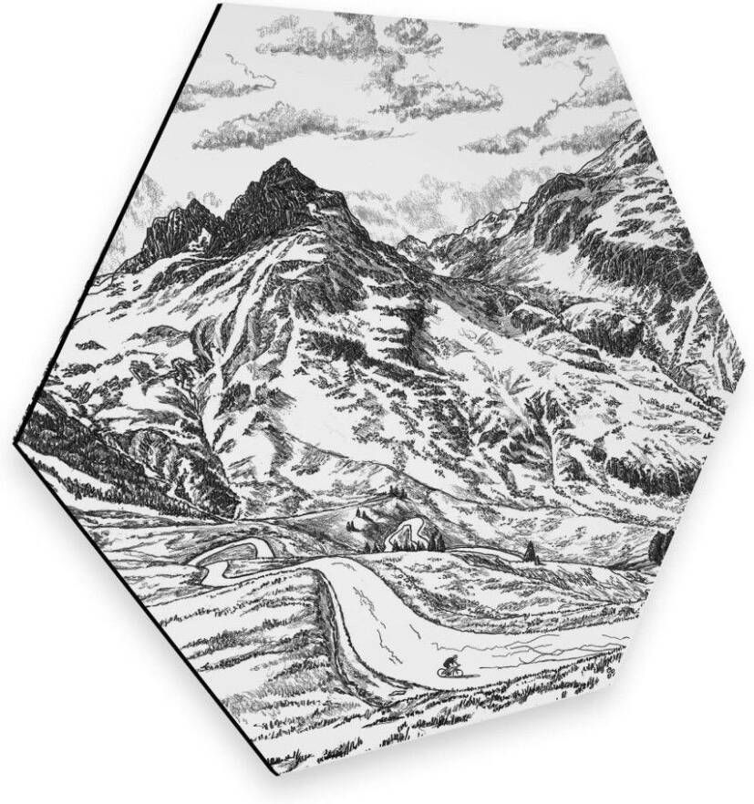 Wall-Art Poster Alpenpass Frankrijk naturel wit (1 stuk)