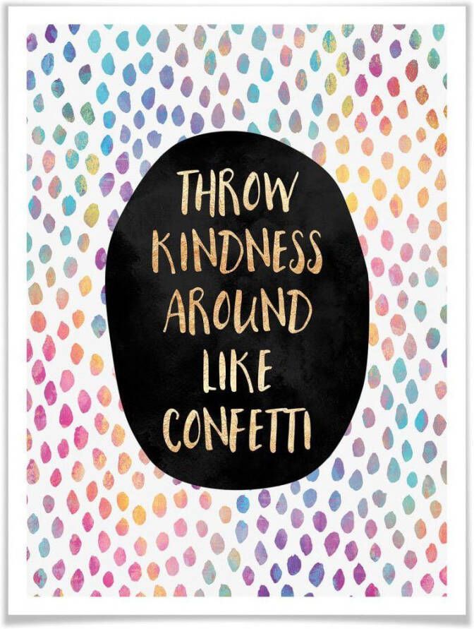 Wall-Art Poster Kindness confetti Poster zonder lijst (1 stuk)