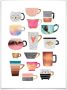 Wall-Art Poster Koffiekopjes multicolour (1 stuk) - Thumbnail 1