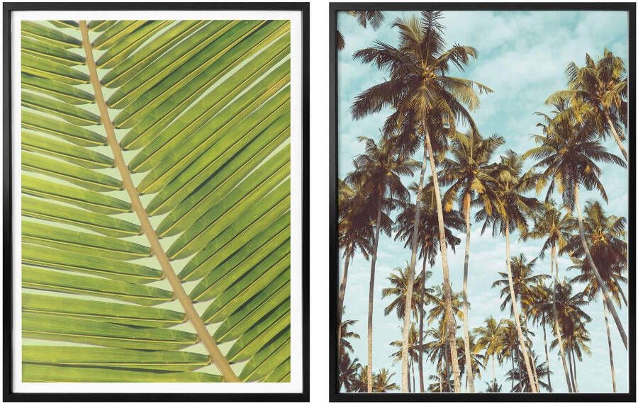 Wall-Art Poster Palmbladeren (set 2 stuks)