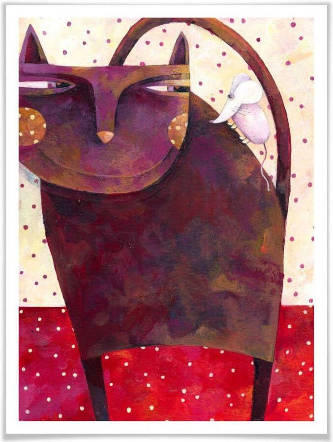 Wall-Art Poster Sprookje artprints kat en muis (1 stuk)