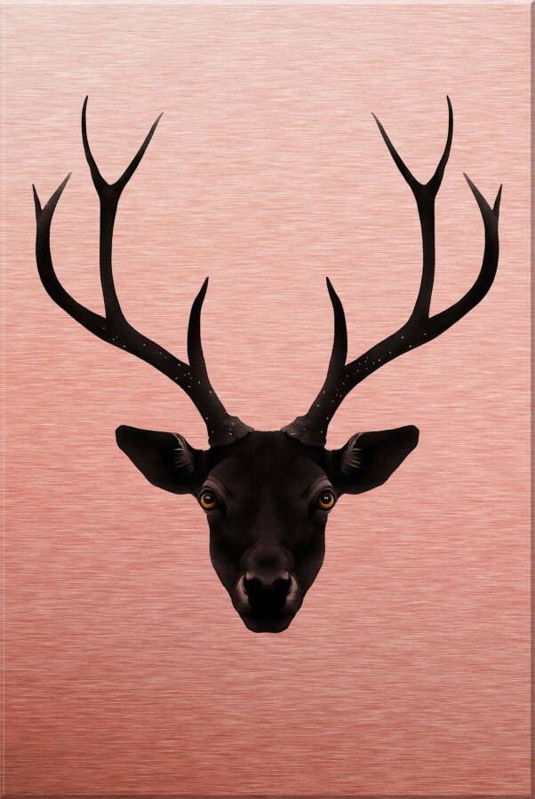 Wall-Art Poster Ierland The black Deer zwart edelhert