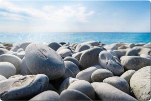 Wall-Art Print op glas Keienstrand 01