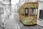 Wall-Art Print op glas Tram in Lissabon Afmeting (bxdxh): 100x0 4x70 cm - Thumbnail 1
