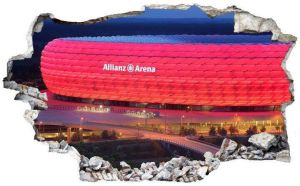 Wall-Art Wandfolie 3D voetbal FCB Allianz Arena (1 stuk)
