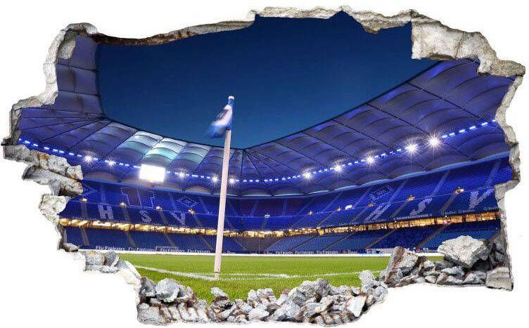 Wall-Art Wandfolie 3D voetbal HSV Arena 02 zelfklevend verwijderbaar (1 stuk)