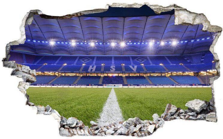 Wall-Art Wandfolie 3D voetbal HSV Arena 03 zelfklevend verwijderbaar (1 stuk)