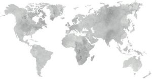 Wall-Art Wandfolie 5 fotolijstje wereldkaart grijs (1 stuk)
