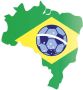 Wall-Art Wandfolie Brazilië kaart met voetbal (1 stuk) - Thumbnail 1