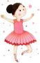 Wall-Art Wandfolie Dansende ballerina's roze rood (1 stuk) - Thumbnail 1