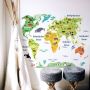 Wall-Art Wandfolie Dierenwereld wereldkaart kinderkamer (1 stuk) - Thumbnail 1