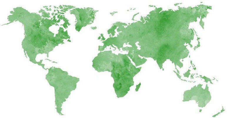 Wall-Art Wandfolie Groene wereldkaart fotolijstje (1 stuk)