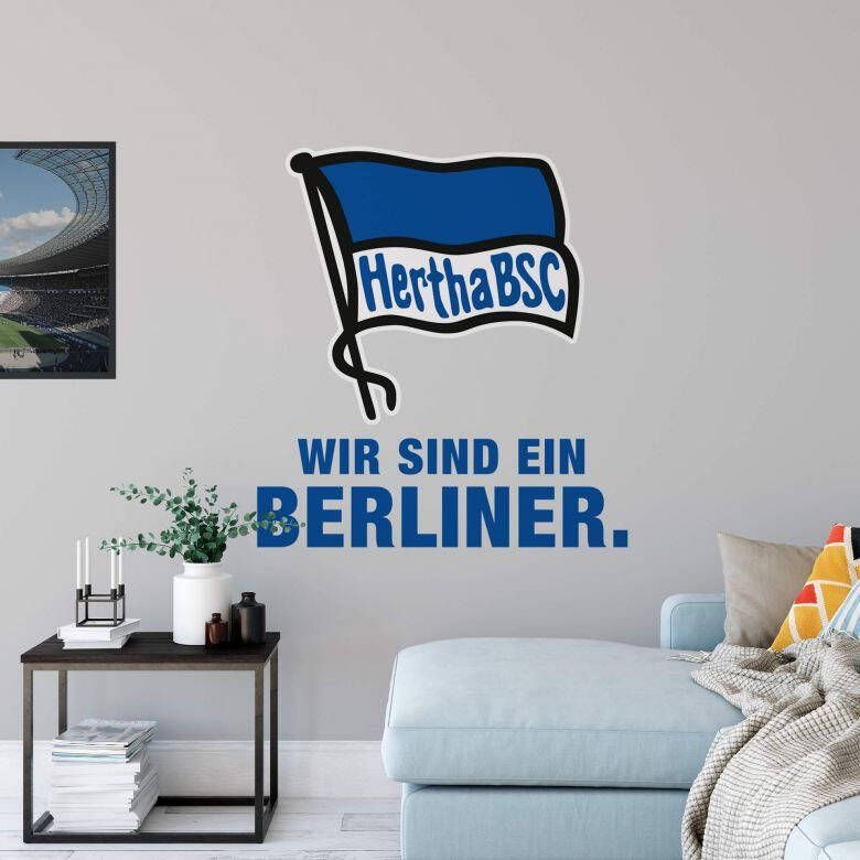 Wall-Art Wandfolie Hertha BSC logo-opschrift zelfklevend verwijderbaar (1 stuk)