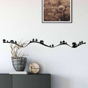 Wall-Art Wandfolie KerstVersiering: dorp bergen 80 cm (1 stuk)