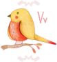 Wall-Art Wandfolie Kleine vogel letter V zelfklevend verwijderbaar (1 stuk) - Thumbnail 1