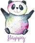 Wall-Art Wandfolie Levensvreugd Happy panda (1 stuk) - Thumbnail 1