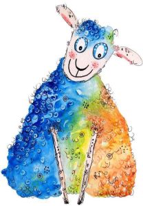 Wall-Art Wandfolie Levensvreugd Happy Sheep (1 stuk)