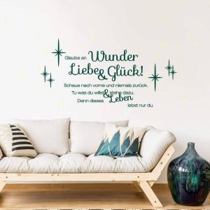 Wall-Art Wandfolie Liefde en geluk lichtgevende print (1 stuk)