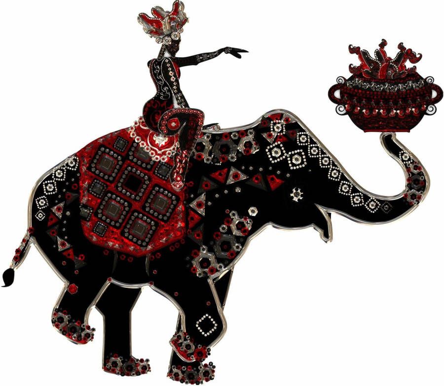 Wall-Art Wandfolie Metallic Elephant Ride zelfklevend verwijderbaar