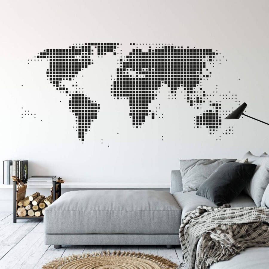Wall-Art Wandfolie Punten wereldkaart abstract stippen (1 stuk)