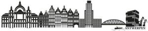 Wall-Art Wandfolie Stad skyline Antwerpen 150 cm (1 stuk)