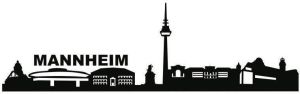 Wall-Art Wandfolie Stad skyline Mannheim 120 cm (1 stuk)