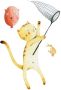 Wall-Art Wandfolie Veelkleurige dierenwereld kat met ballon (1 stuk) - Thumbnail 1