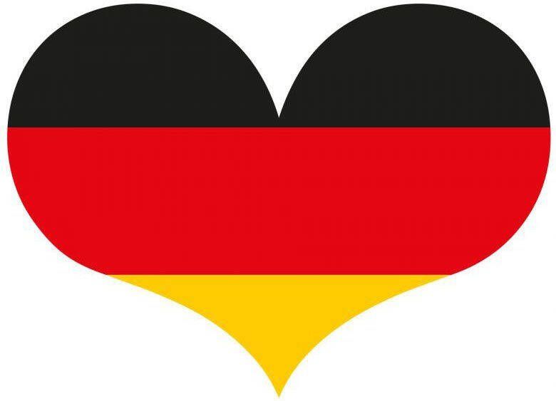 Wall-Art Wandfolie Voetbal Duitsland hart zelfklevend verwijderbaar (1 stuk)