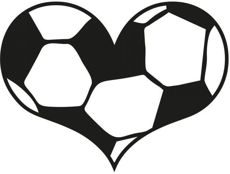 Wall-Art Wandfolie Voetbal muursticker hart (1 stuk)