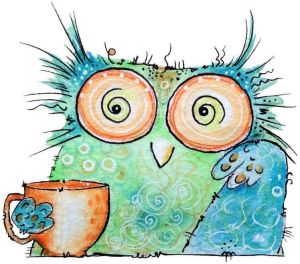 Wall-Art Wandfolie Vogel koffie uil Coffee Owl (1 stuk)