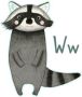 Wall-Art Wandfolie Wasbeer letter W dierenwereld (1 stuk) - Thumbnail 1
