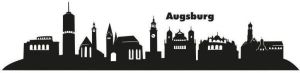 Wall-Art Wandfolie XXL stad skyline Augsburg 120 cm (1 stuk)