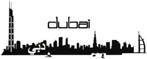 Wall-Art Wandfolie XXL stad skyline Dubai 120 cm (1 stuk)