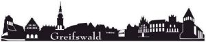 Wall-Art Wandfolie XXL stad skyline Greifswald 120 cm (1 stuk)