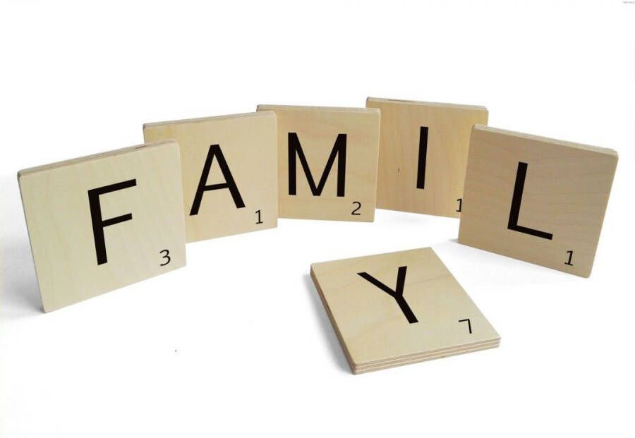 Wall-Art Wandspreuk Scrabble deco letters Family (set 6 stuks) - Foto 1