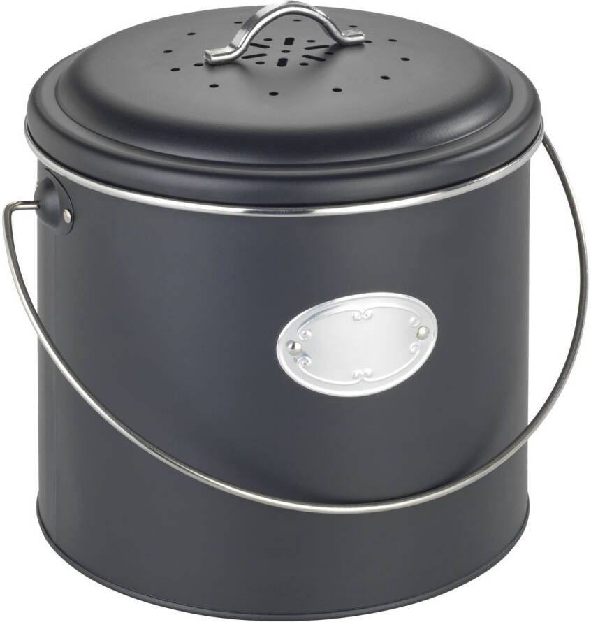 Wenko Bio-afvalbak Model Nero incl. 3 actieve koolfilters om te vervangen 6 liter metaal