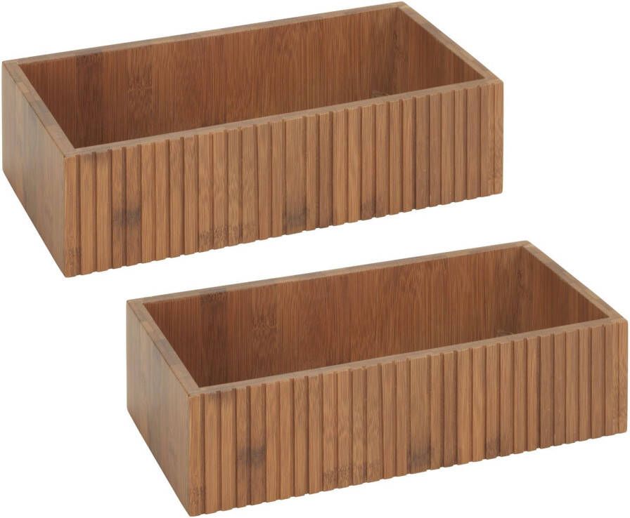 Wenko Opbergbox Modell Mera Organizer van gerookt bamboe voor de keuken landhuisstijl (set 2 stuks)