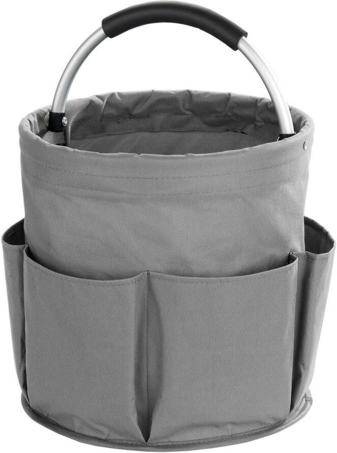Wenko Organizer (universele schoonmaak caddy) polyester aluminium handvat Multifunctioneel mand met 6 buitenzakken ideaal voor huishouden tuin & kamperen