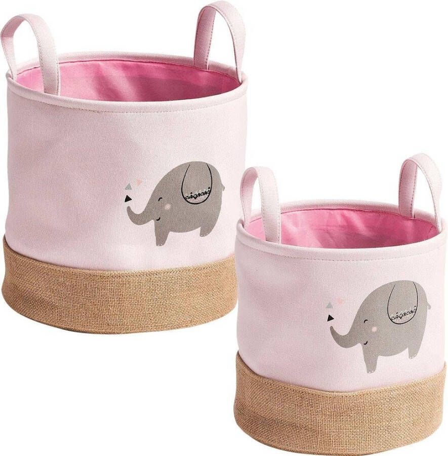 Zeller Present Opbergmand Olifant Schattig olifant diermotief (set 2 stuks)