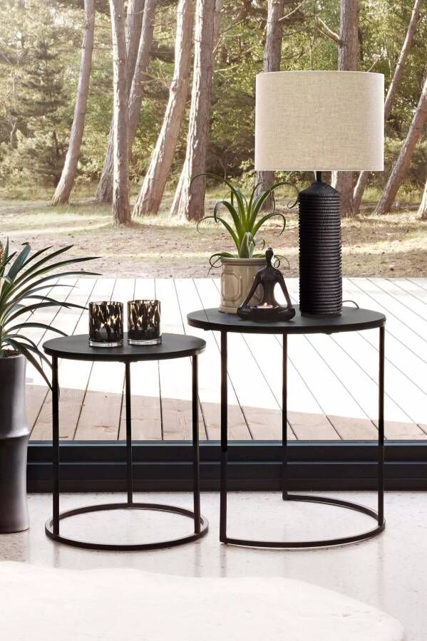 Sizland Dezign Bijzettafels Lennox Metaal Zwart