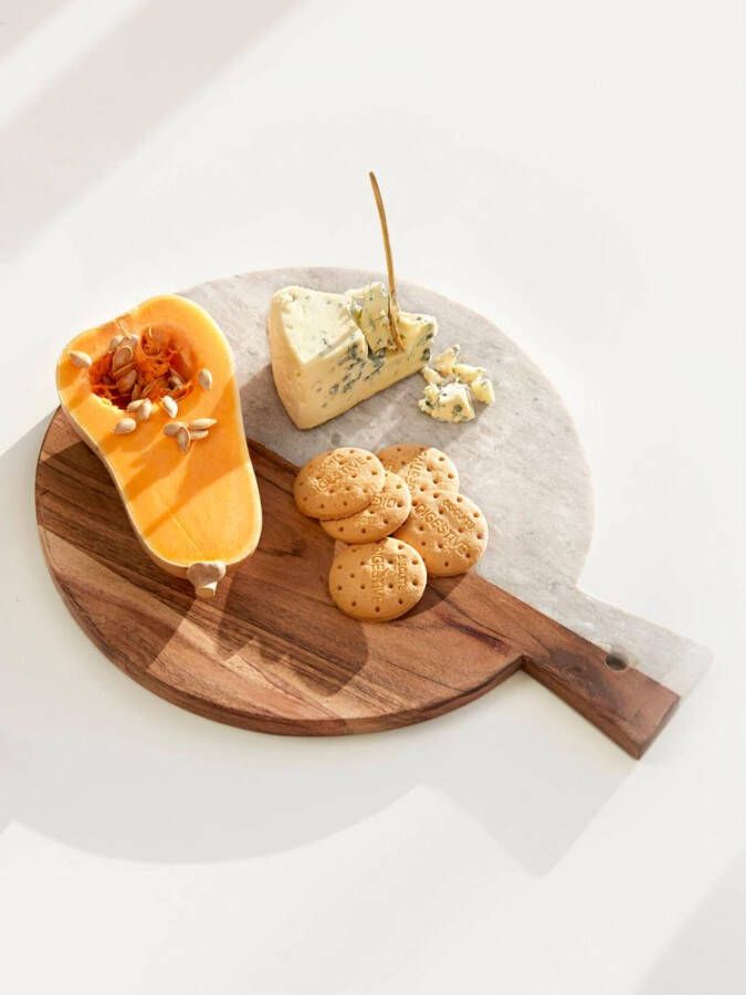 Sizland Dezign Borrelplank Tapaz Hout & Marmer Bruin