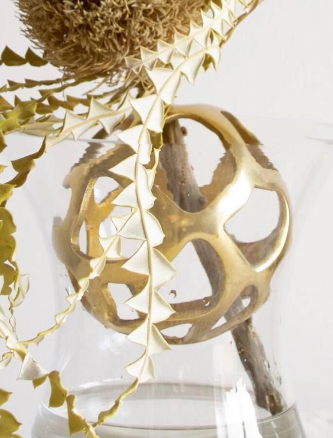 Sizland Dezign Vaas decoratie bal metaal vaas decoratie bal Flores groot vaas decoratie bal goud