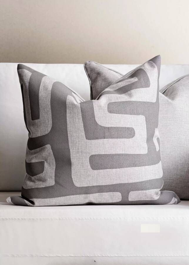 Sizland Dezign Sierkussen polyester sierkussen Cacun sierkussen grijs & beige 50x50