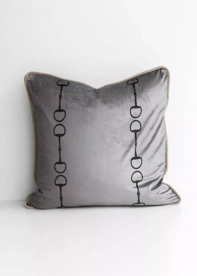 Sizland Dezign Sierkussen polyester sierkussen Cheval sierkussen grijs