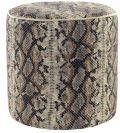 Sizland Dezign Poef Russels Snake Polyester MDF & Imitatie slangenhuid Beige & Bruin
