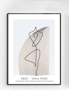 Sizland Dezign Poster Tree Gedrukt papier Beige Zwart Wit & Grijs 50×70 cm