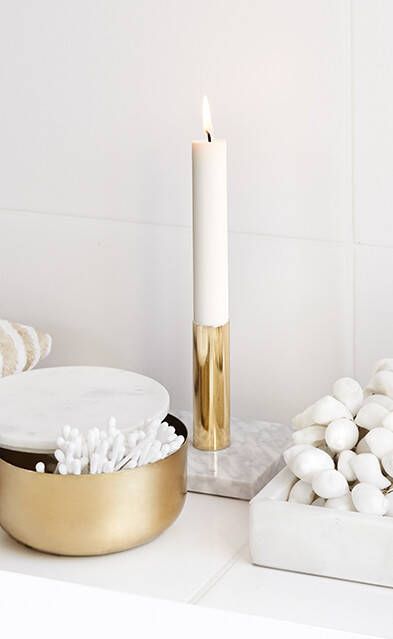 Sizland Dezign Pot Mira Marmer & Metaal Wit & Goud