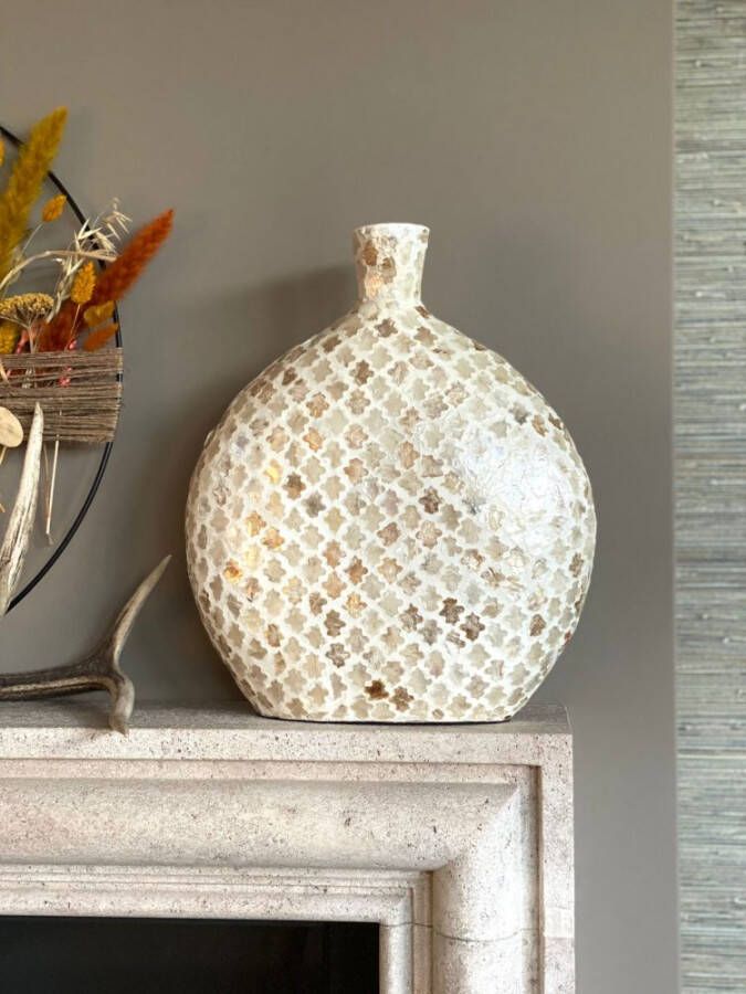 Sizland Dezign Vaas bamboo vaas Malu Pearl vaas beige