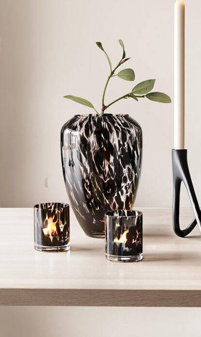 Sizland Dezign Vaas glas vaas Oyster Midnight vaas zwart